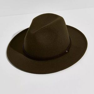 Wythe Leather Band Felt Hat in Olive